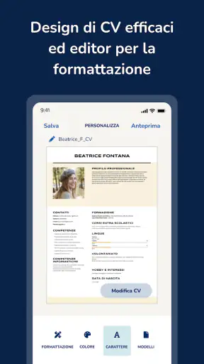 Il CV Perfetto: CV builder screenshot