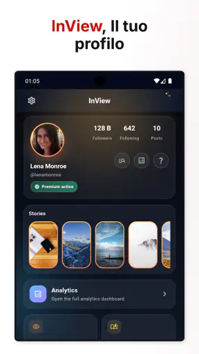 InView, Vedi profilo screenshot