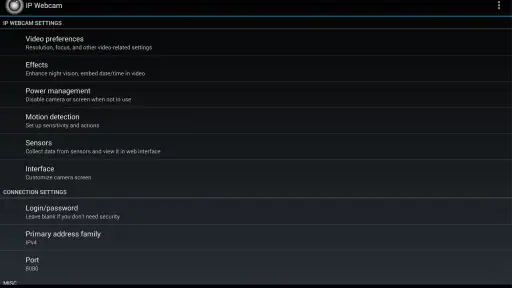 IP Webcam screenshot
