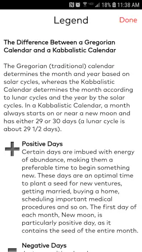 Kabbalistic Calendar screenshot