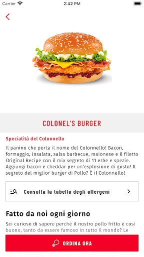 KFC Italia screenshot