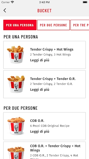 KFC Italia screenshot