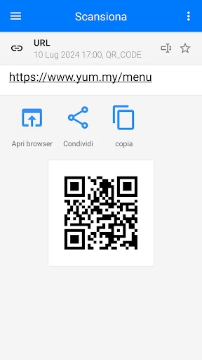 Lettore QR code screenshot