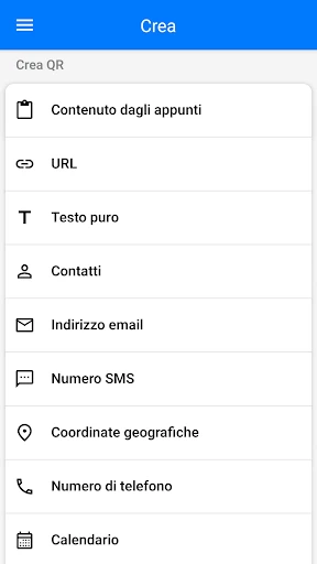 Lettore QR code screenshot