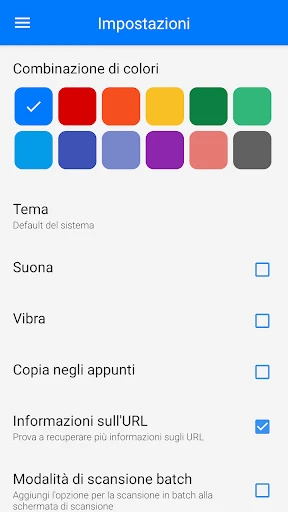 Lettore QR code screenshot