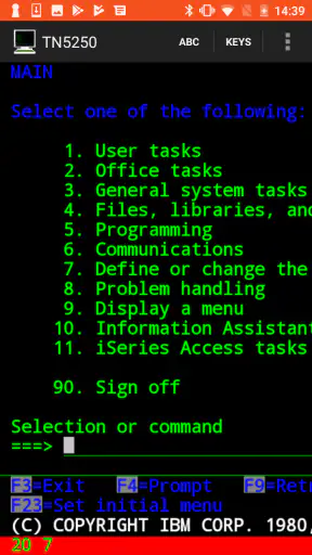 Mocha TN5250 screenshot