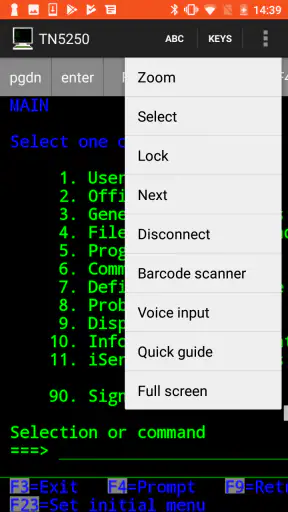Mocha TN5250 screenshot