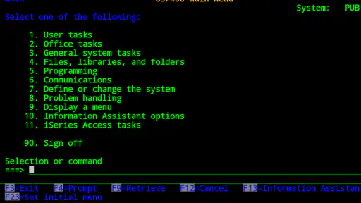Mocha TN5250 screenshot