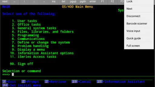 Mocha TN5250 screenshot