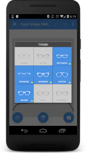 My Face Shape Meter and frames screenshot