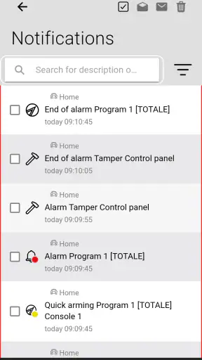 myTecnoalarm TCS screenshot