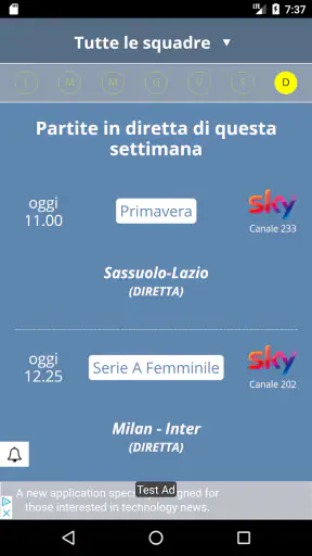 Partite in tv | Palinsesto screenshot