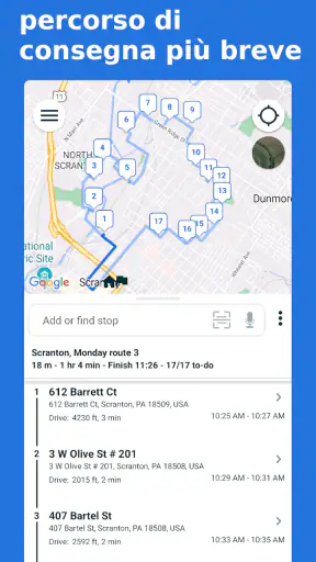 Pianificazione del percorso screenshot