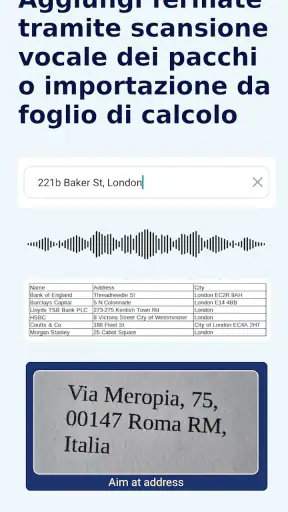 Pianificazione del percorso screenshot