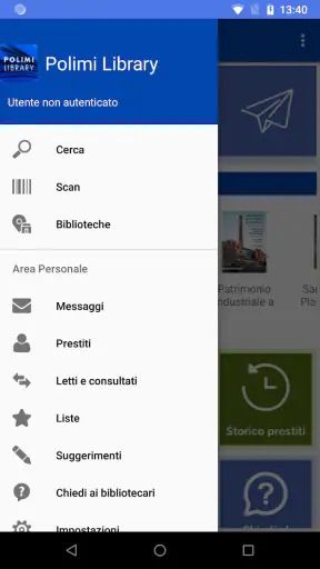 Polimi Library screenshot