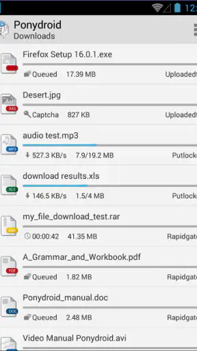Ponydroid Download Manager screenshot