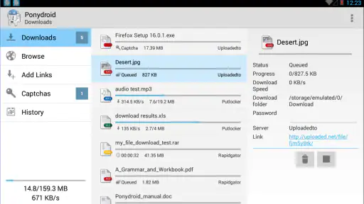 Ponydroid Download Manager screenshot