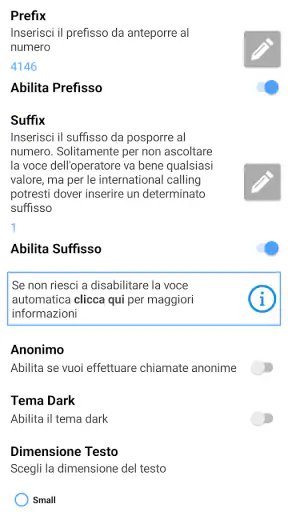 Prefisso Aziendale screenshot