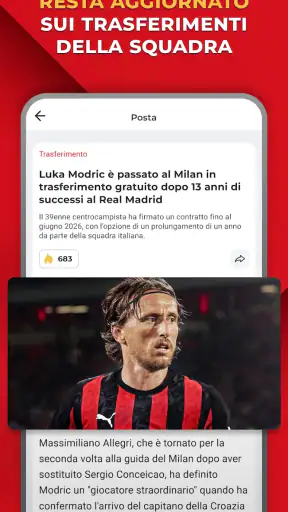 Rossoneri Live – App del Milan screenshot