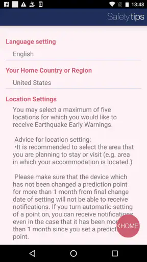Safety tips screenshot