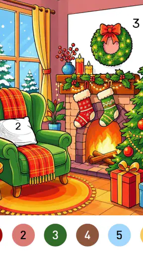 Santa Color By Number Games screenshot