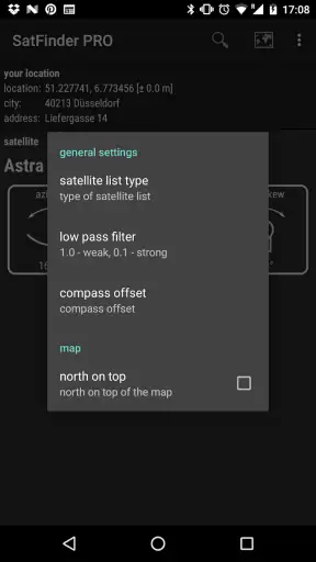 SatFinder pro screenshot