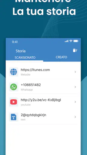 Scanner e generatore codici QR screenshot