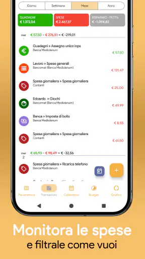 Spese e guadagni — My Budget screenshot