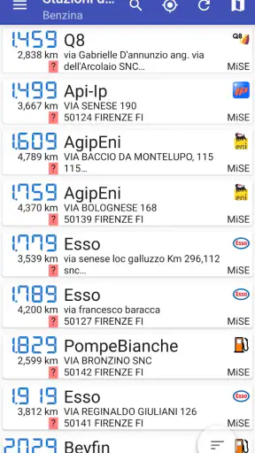 Stazioni di servizio Italia screenshot