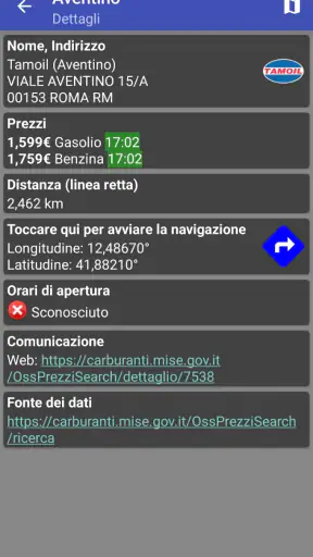 Stazioni di servizio Italia screenshot