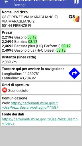 Stazioni di servizio Italia screenshot