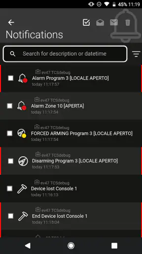 Tecnoalarm Evolution screenshot