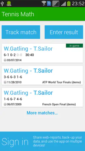 Tennis Math: punteggio e stats screenshot