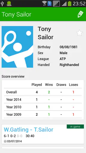 Tennis Math: punteggio e stats screenshot