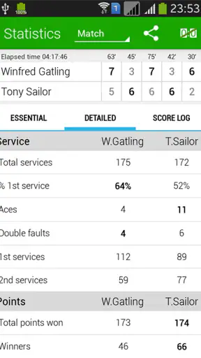 Tennis Math: punteggio e stats screenshot