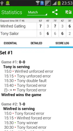 Tennis Math: punteggio e stats screenshot