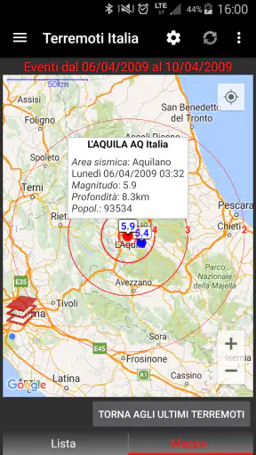 Terremoti Italia screenshot
