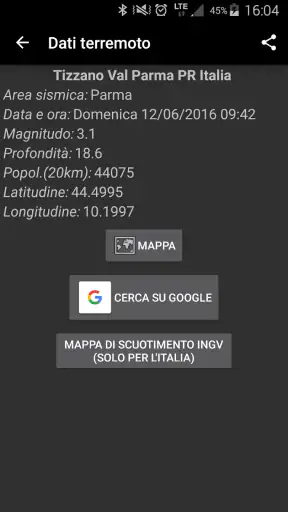 Terremoti Italia screenshot