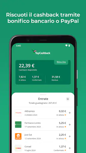 TopCashback Cashback & Offerte screenshot