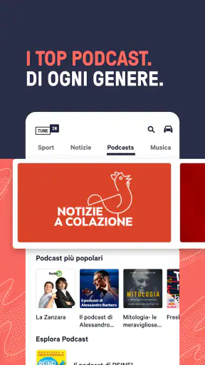 TuneIn Radio: sport e musica screenshot