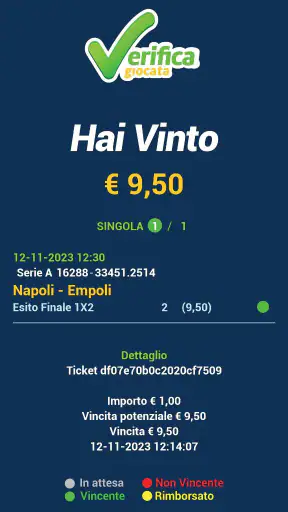 Verifica Giocata - Scommesse screenshot