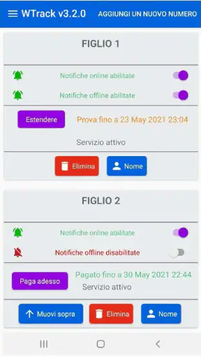 W-Track LastSeen per social screenshot