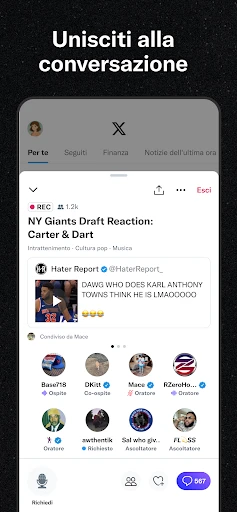 X (Precedentemente Twitter) screenshot