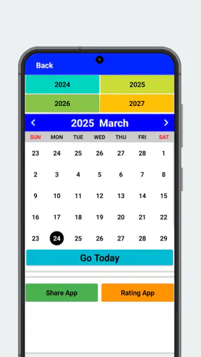 2025 年カレンダー screenshot