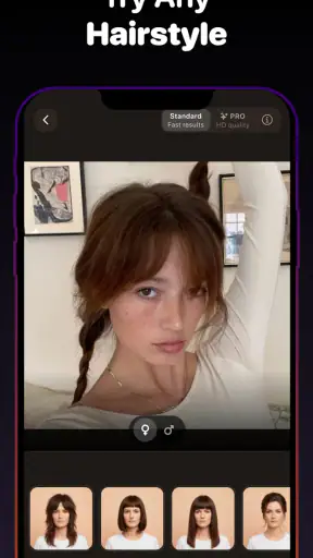 髪型シミュレーション&ヘアカラー screenshot