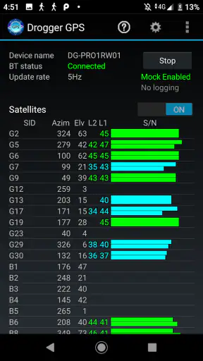 Drogger GPS screenshot