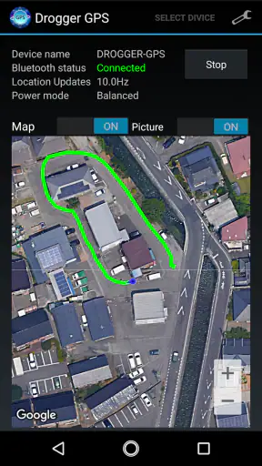 Drogger GPS screenshot