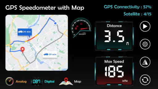 GPS スピードメーター HUD オドメーター screenshot