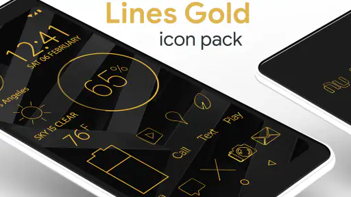 Lines Gold Pro - Icon Pack screenshot