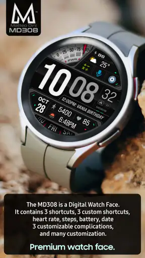 MD308 Digital watch face screenshot